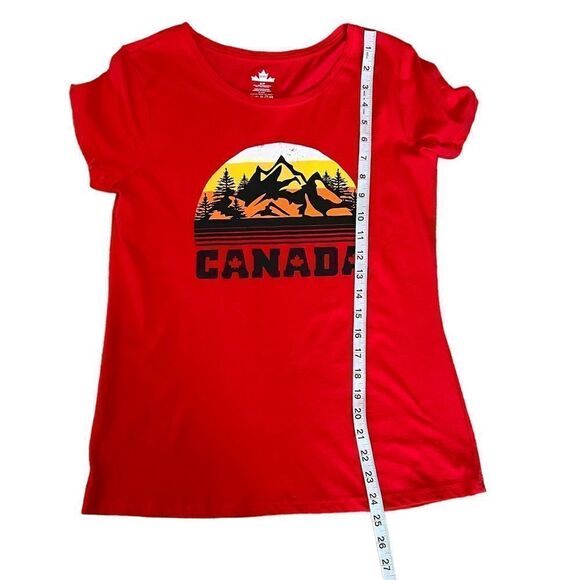 NWOT Canada Red Graphic Print Short Sleeve Casual Tee Shirt Top S - Picture 6 of 7